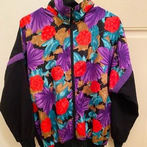 Vintage 80s 90s wind breaker colorful Womens